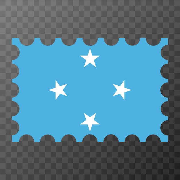 ミクロネシアの旗のベクトル図と切手