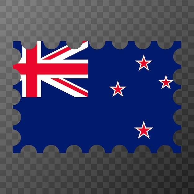 Postage stamp with New Zealand flag Vector illustration