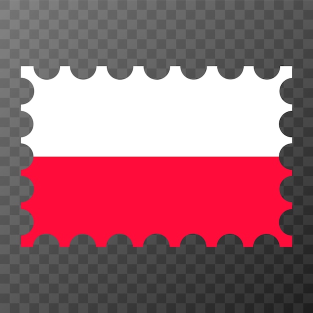 Postage stamp with Poland flag Vector illustration