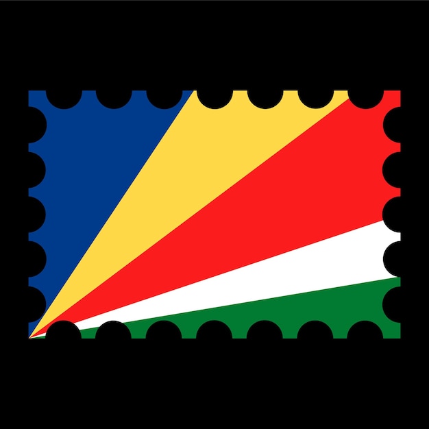 Postage stamp with Seychelles flag Vector illustration