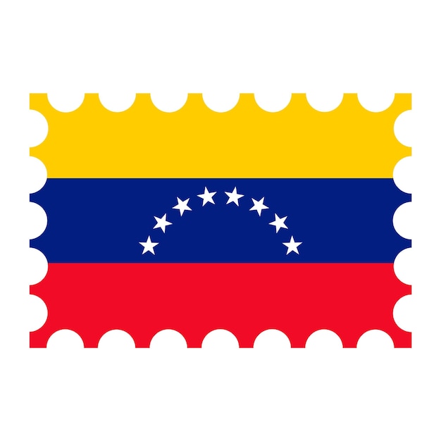 Postage stamp with Venezuela flag Vector illustration