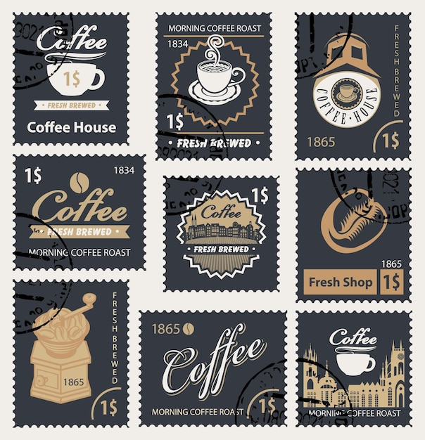 postage stamps on theme of coffee