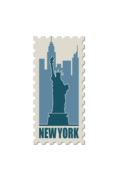 Postage stamps with statue of liberty