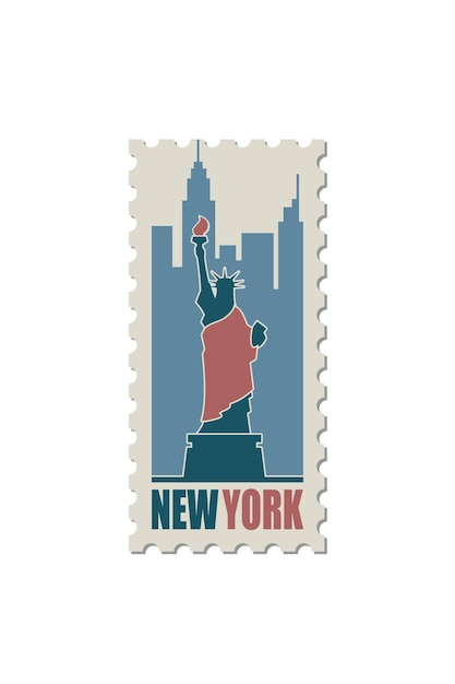 Postage stamps with statue of liberty