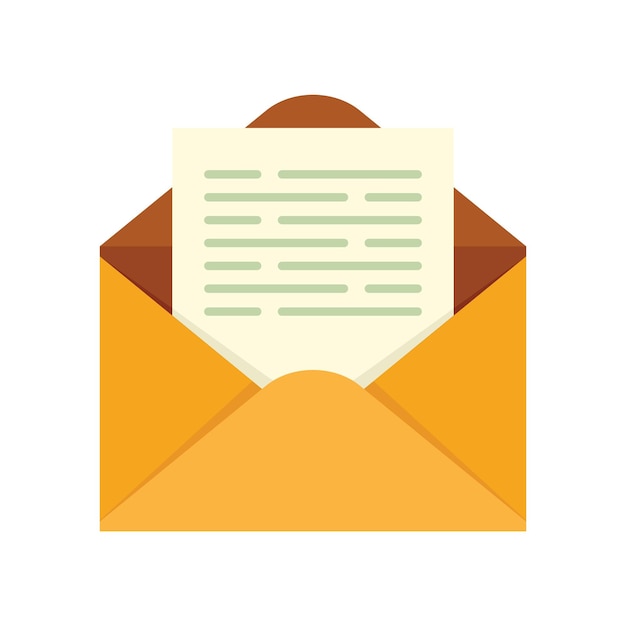 Postal envelope icon flat vector Email letter Paper post isolated