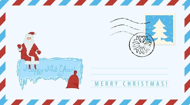 postal envelope with christmas logo