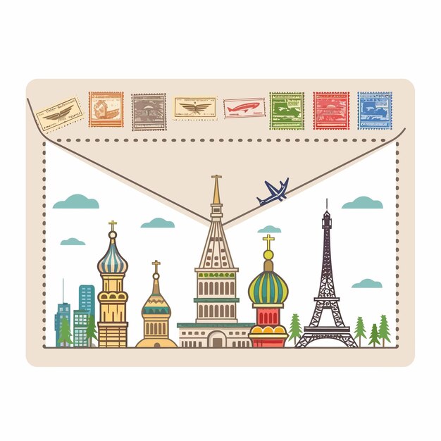 Vector postal envelope