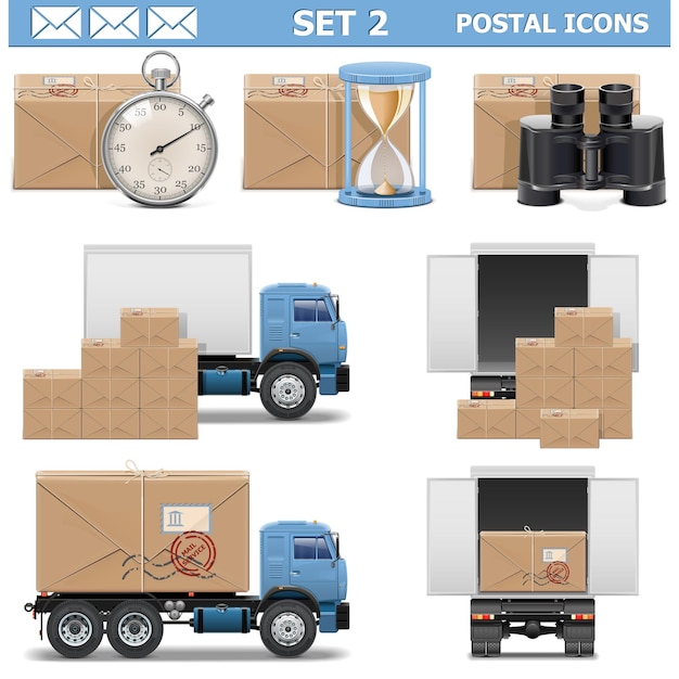 Postal icons set 2