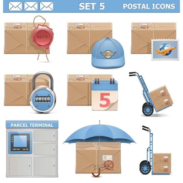 Postal icons set 5