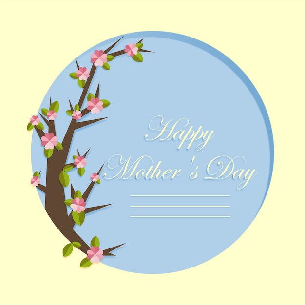 Postcard in cut paper style happy mother's day