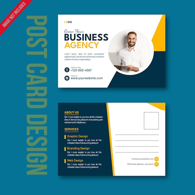 Postcard design for a business agency