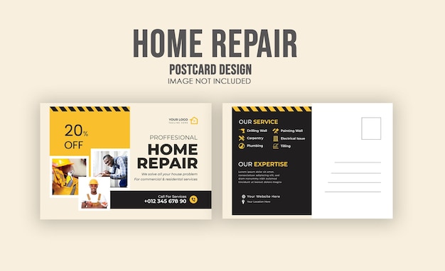 Vector a postcard design for home repair.