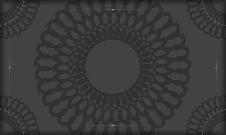 Vector postcard design with greek ornaments. gray vector background with luxury ornaments and place for your logo.