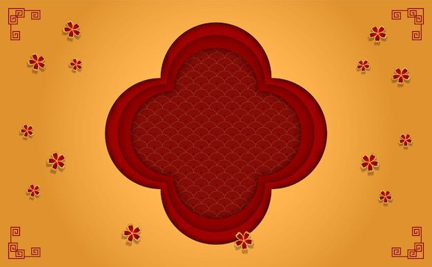 Postcard for Happy Chinese new year chinese traditional Chinese background of vector