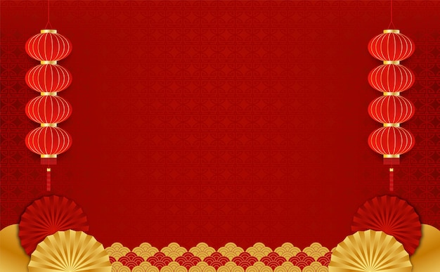 Postcard for happy chinese new year chinese traditional chinese background of vector