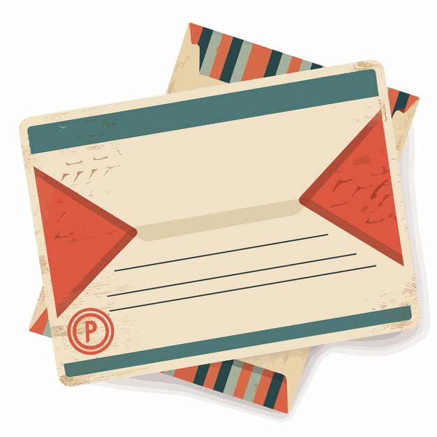 Vector postcard_retro_vector_icon_isolated