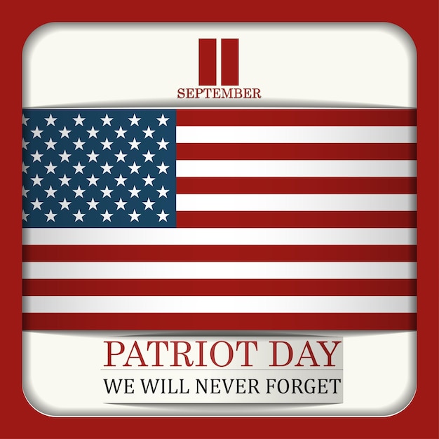 A postcard in the style of papercut in honor of the date of September 11 patriot day