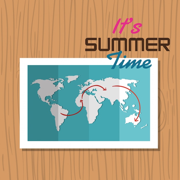 Postcard summer vacation map