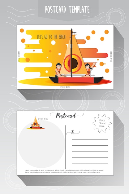 Vector postcard template