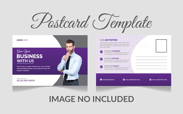 Vector postcard templates for a business