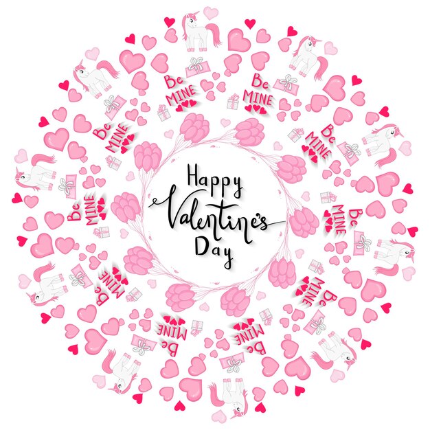 A postcard for the valentine's day holiday. vector illustration. template for a postcard.