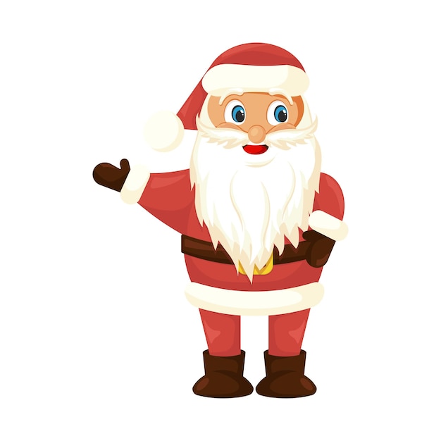 Postcard with cute Santa Festive character in cartoon style template for postcard bannerVector