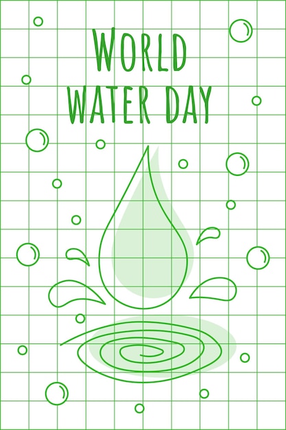 Vettore cartolina per la giornata mondiale dell'acqua con una foto