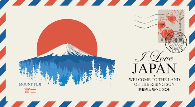 postenvelop op thema van japan