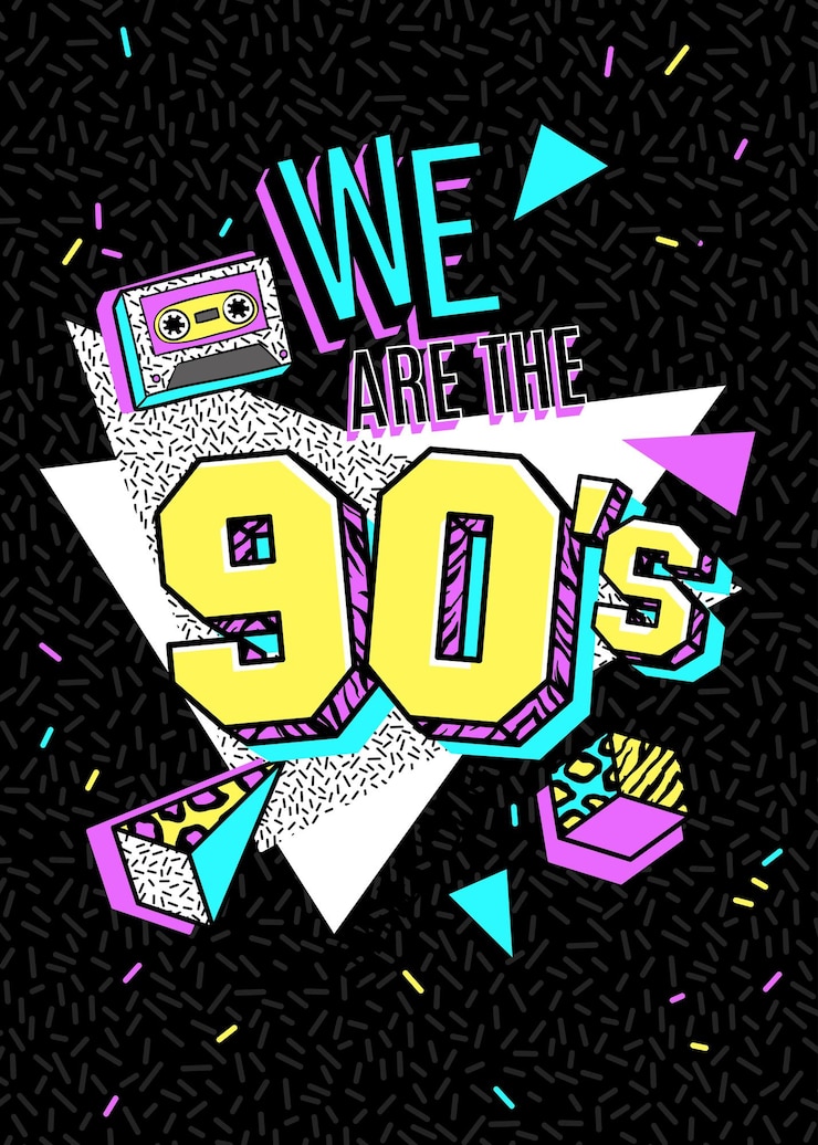 Vector poster in 80s90s memphis style
