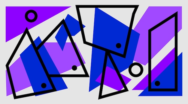 Poster abstracte vorm vector doodle