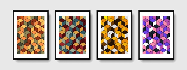 Poster achtergrond geometrische stijl en dekking abstract eenvoudig kleurrijk ontwerp