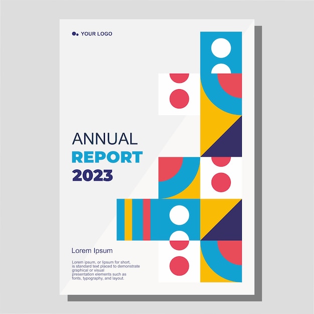 A poster for annual report 2025 with a colorful design.