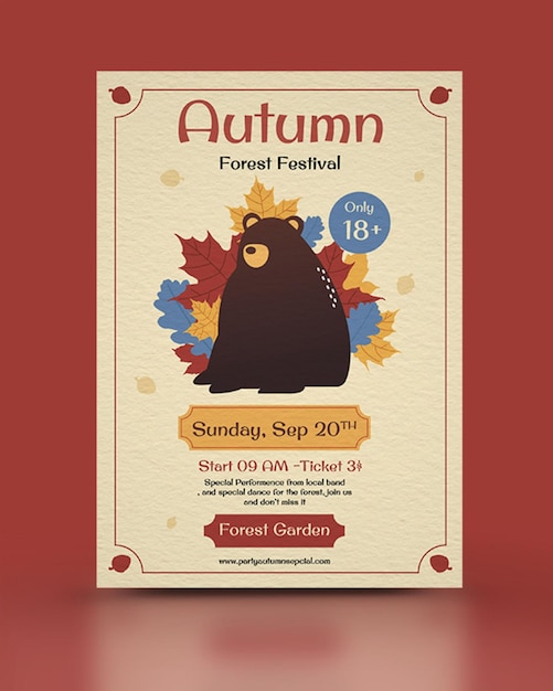 Vector poster autumn fall festival design template