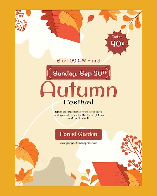 Vector poster autumn fall festival design template