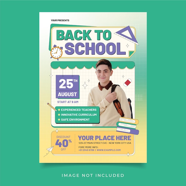 A poster for back to school that says " your place here ".