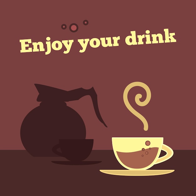 Banner poster con tazza di caffè