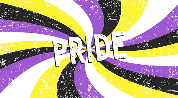 Poster or banner with Flag of nonbinary identities pride