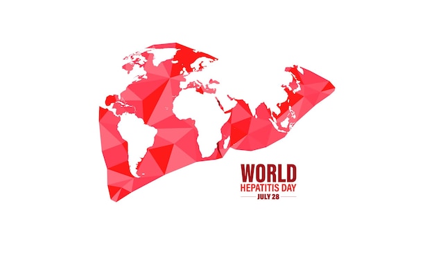 Плакат или баннер Всемирного дня борьбы с гепатитом, отмечаемого 28 июля.