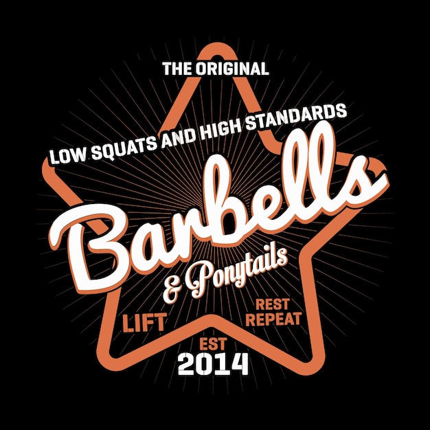 A poster for barbells and ponytails.