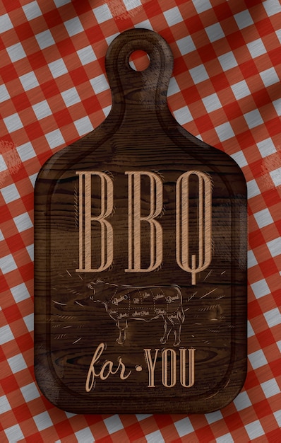 Vector poster bbq for you dark