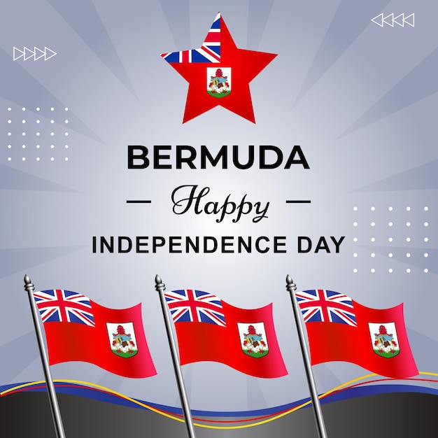 A poster for bermuda happy independence day with flags and stars