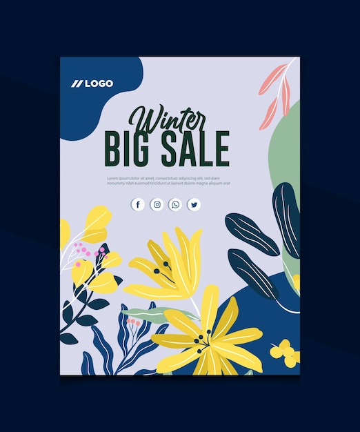 a poster for a big sale is displayed on a blue background