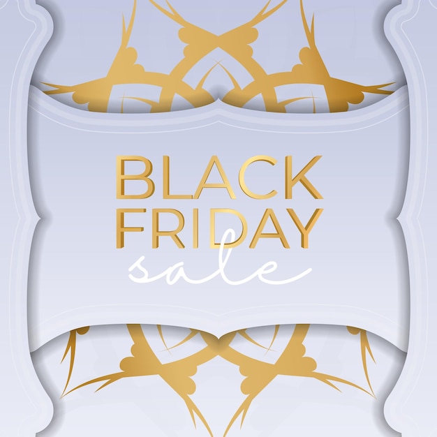 Poster for black friday beige color with round ornament