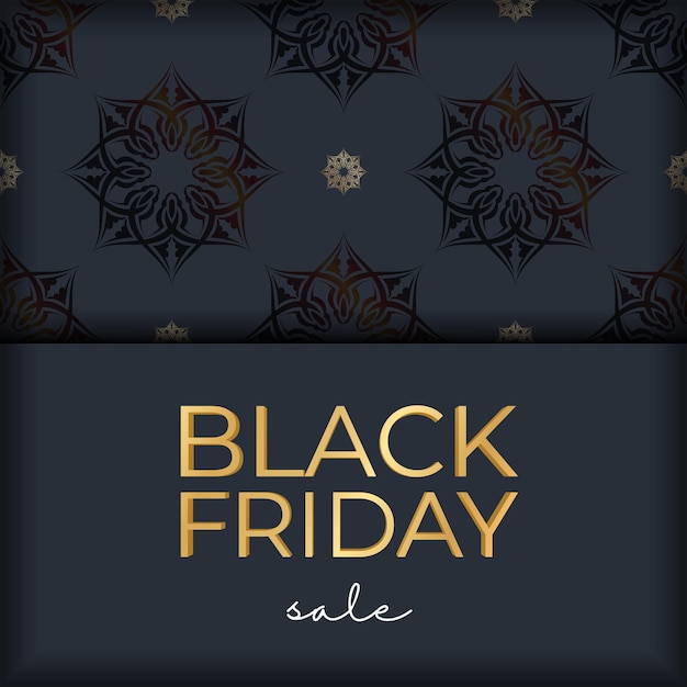 Poster Black friday dark blue with luxurious pattern