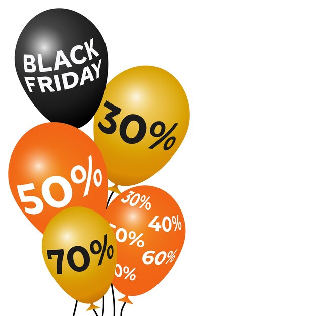 Vector poster black friday met luchtballonnen