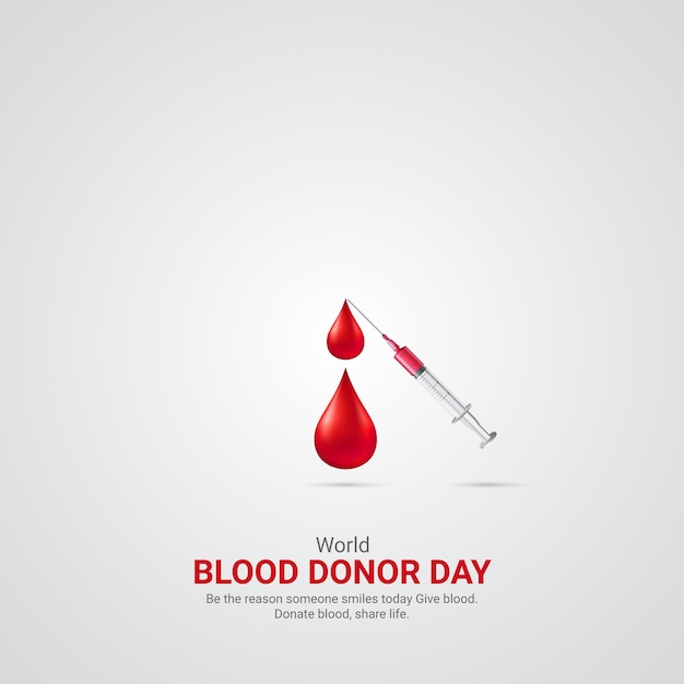 Vector a poster for blood day with a syringe in the background