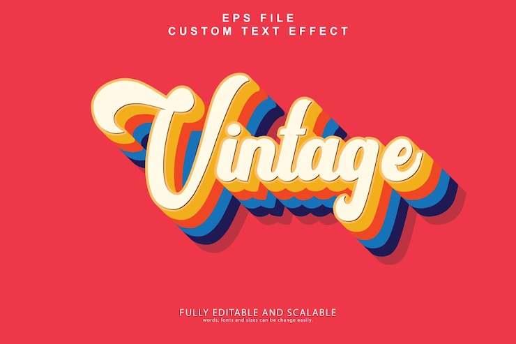 Vector a poster for the brand of vintage style 3d text