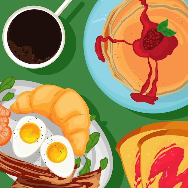 Vector poster of breakfasts