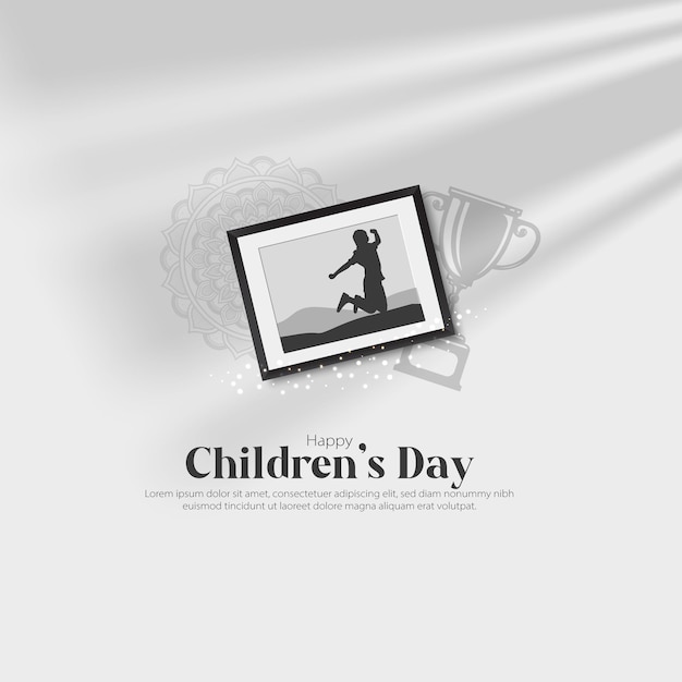 A poster for the children's day with a picture of a man on the bottom.