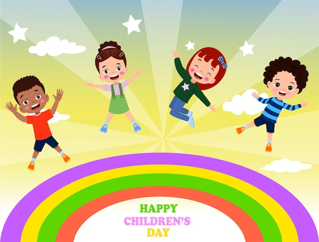 A poster for the children's day with the words happy children's day